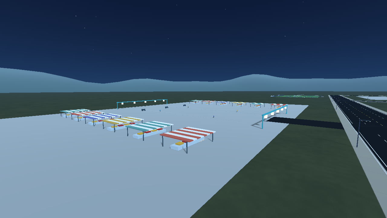 Actual CarRis game capture: Lantern Street Market