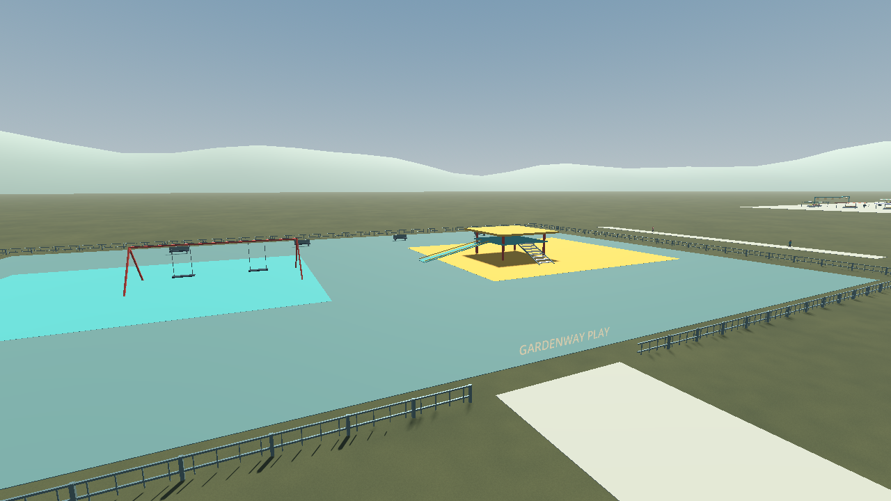 Actual CarRis game capture: Gardenway Playground